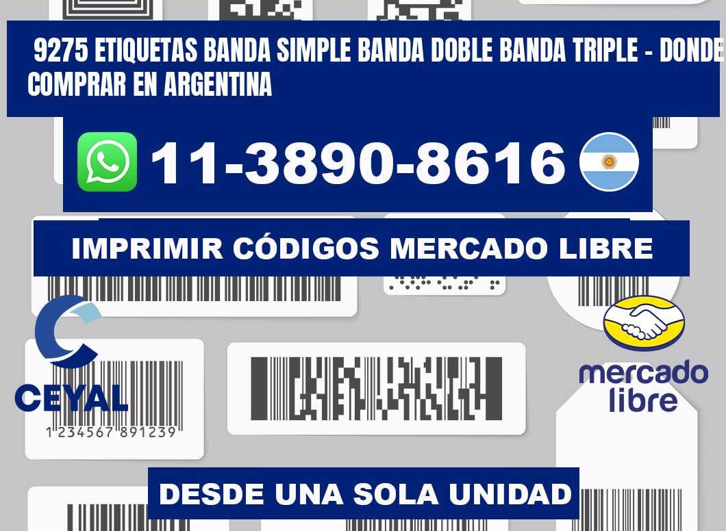 9275 etiquetas banda simple banda doble banda triple - Donde Comprar en Argentina