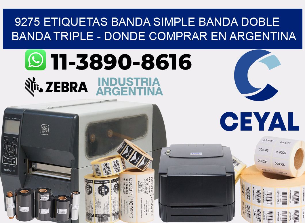 9275 etiquetas banda simple banda doble banda triple - Donde Comprar en Argentina
