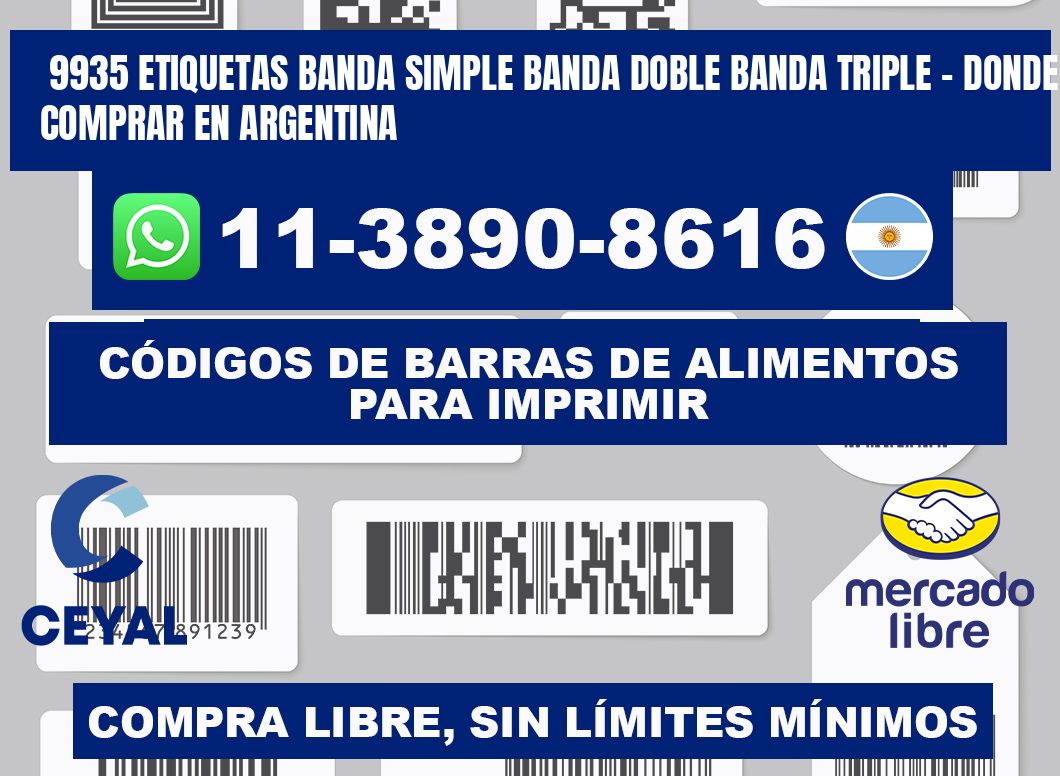 9935 etiquetas banda simple banda doble banda triple - Donde Comprar en Argentina