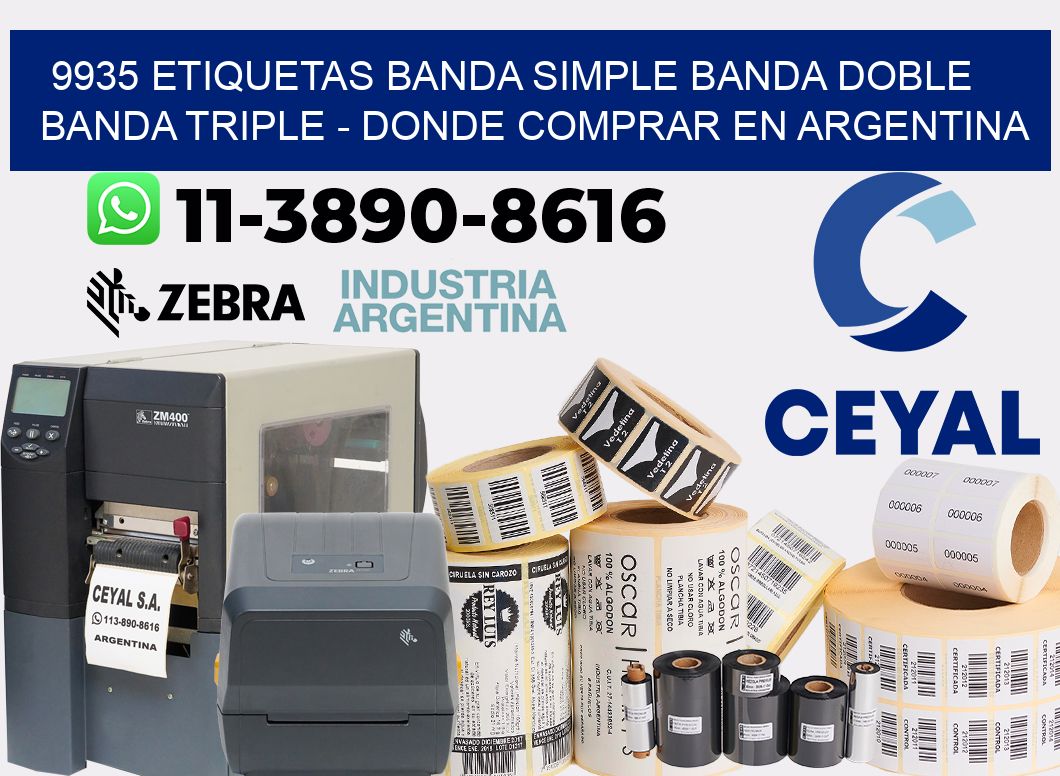 9935 etiquetas banda simple banda doble banda triple - Donde Comprar en Argentina