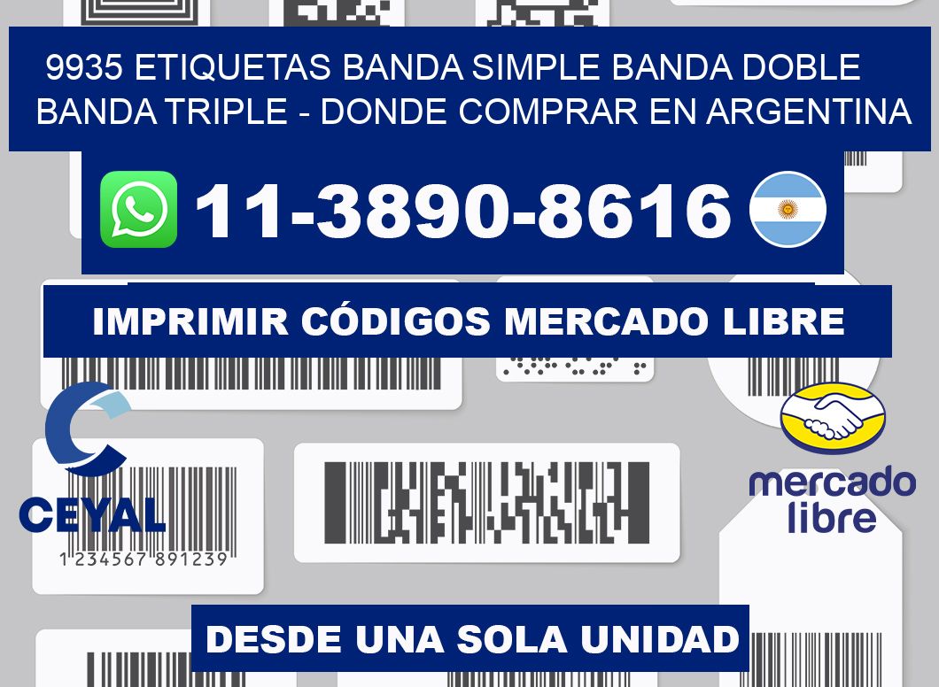 9935 etiquetas banda simple banda doble banda triple - Donde Comprar en Argentina