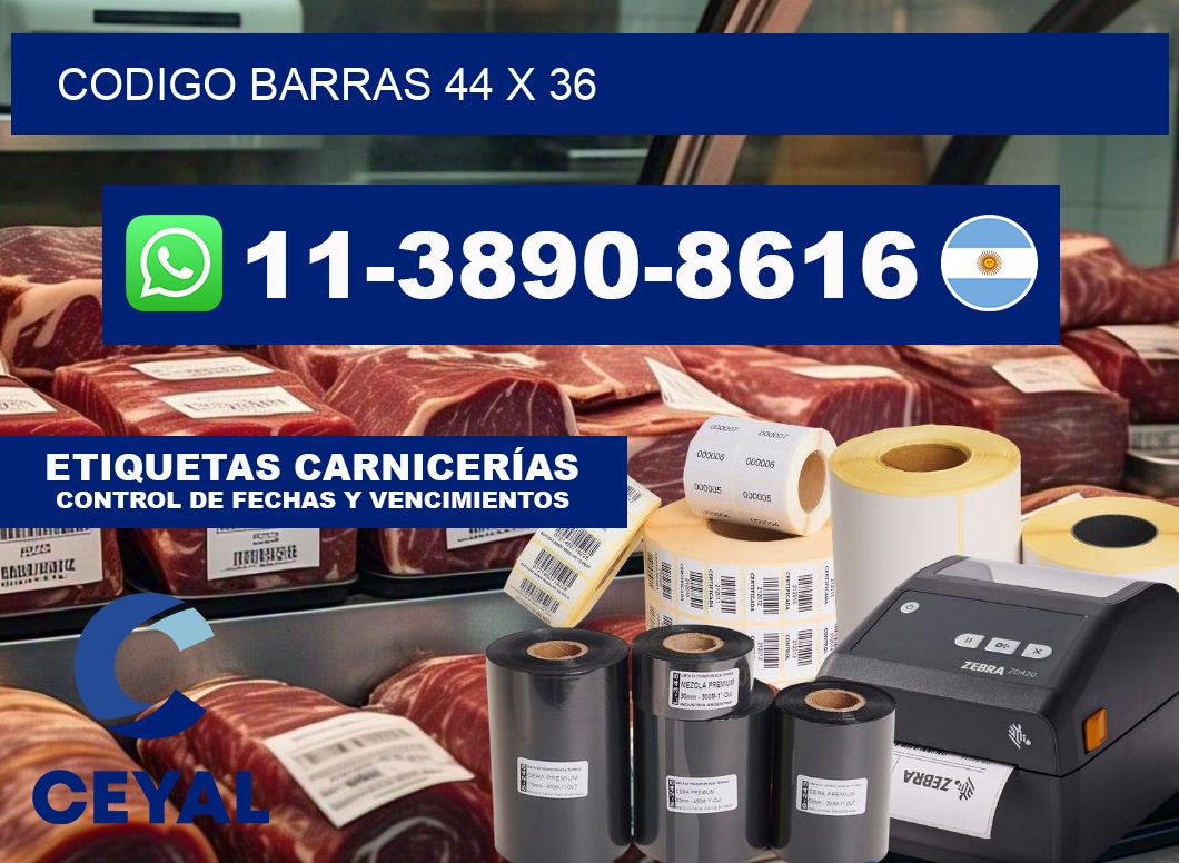 Codigo barras 44 x 36