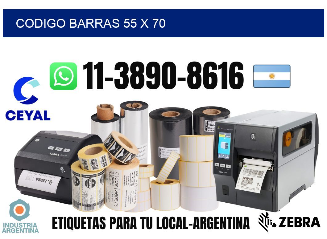 Codigo barras 55 x 70