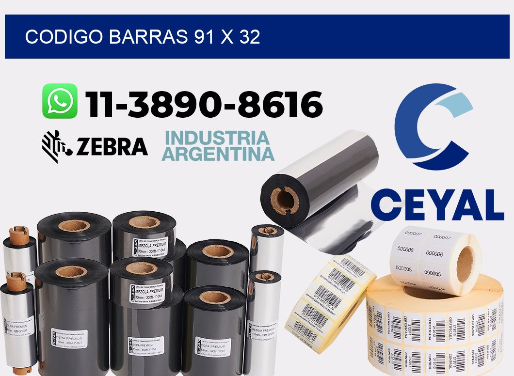 Codigo barras 91 x 32