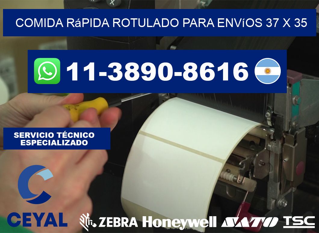 Comida rápida rotulado para envíos 37 x 35