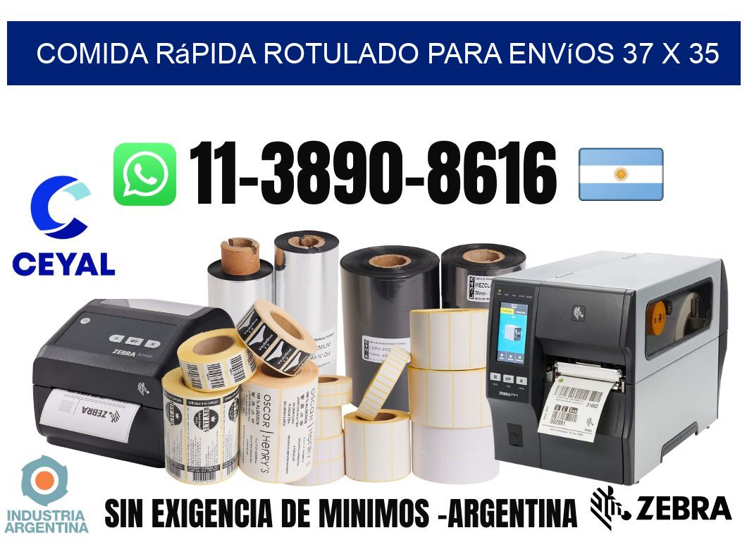 Comida rápida rotulado para envíos 37 x 35