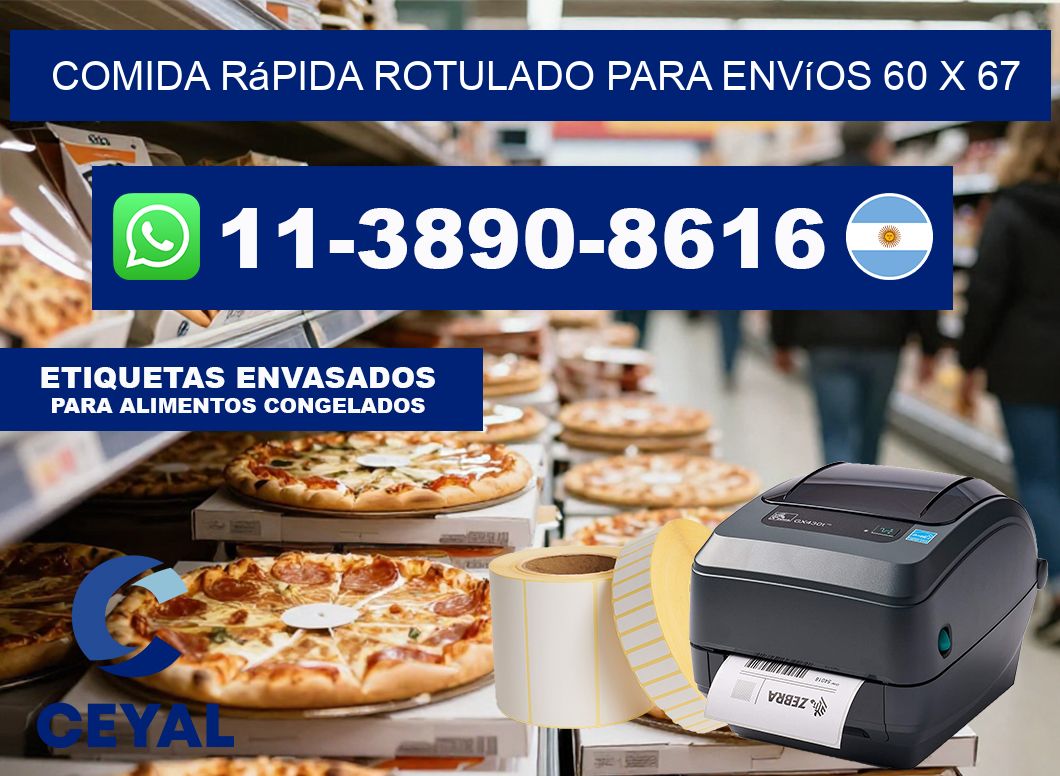 Comida rápida rotulado para envíos 60 x 67