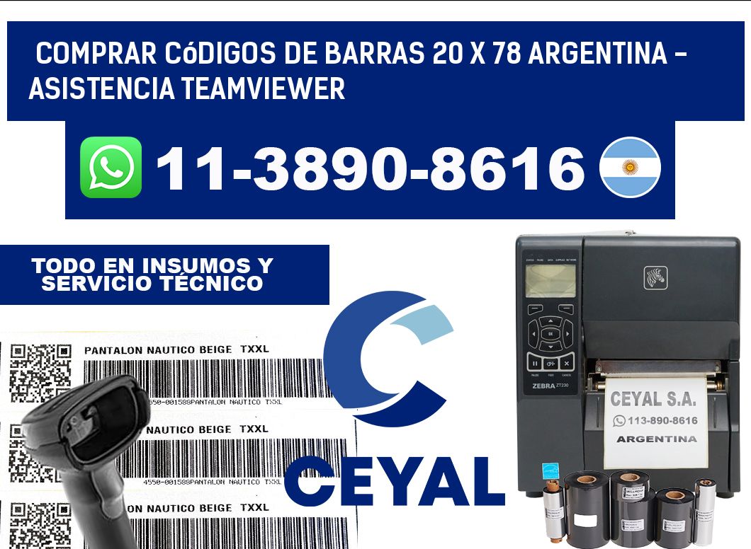 Comprar códigos de barras 20 x 78 argentina - asistencia teamviewer