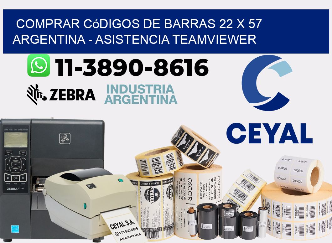 Comprar códigos de barras 22 x 57 argentina - asistencia teamviewer