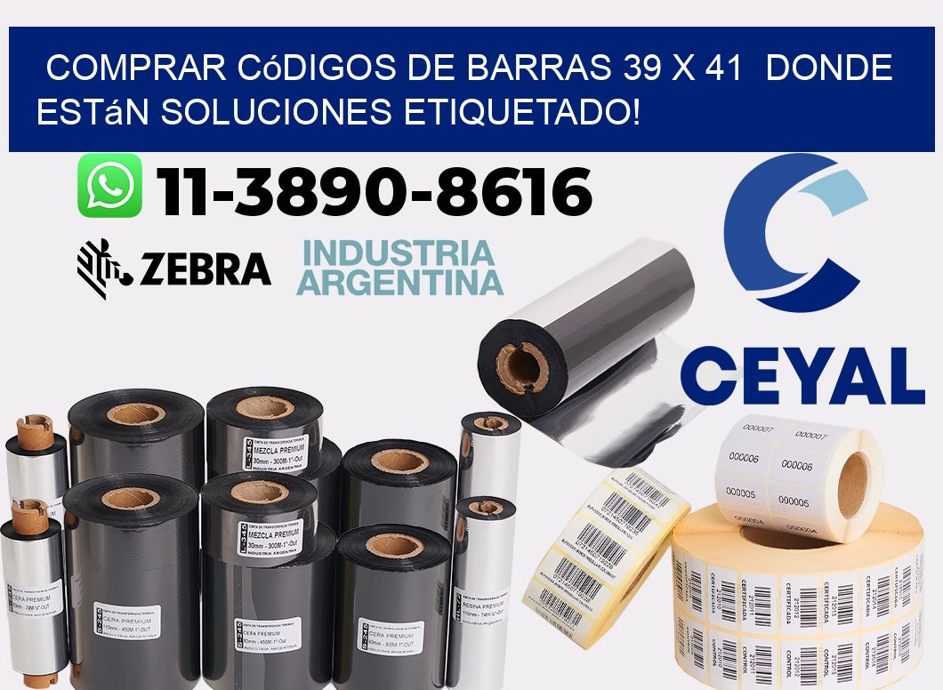 Comprar códigos de barras 39 x 41  donde están soluciones etiquetado!