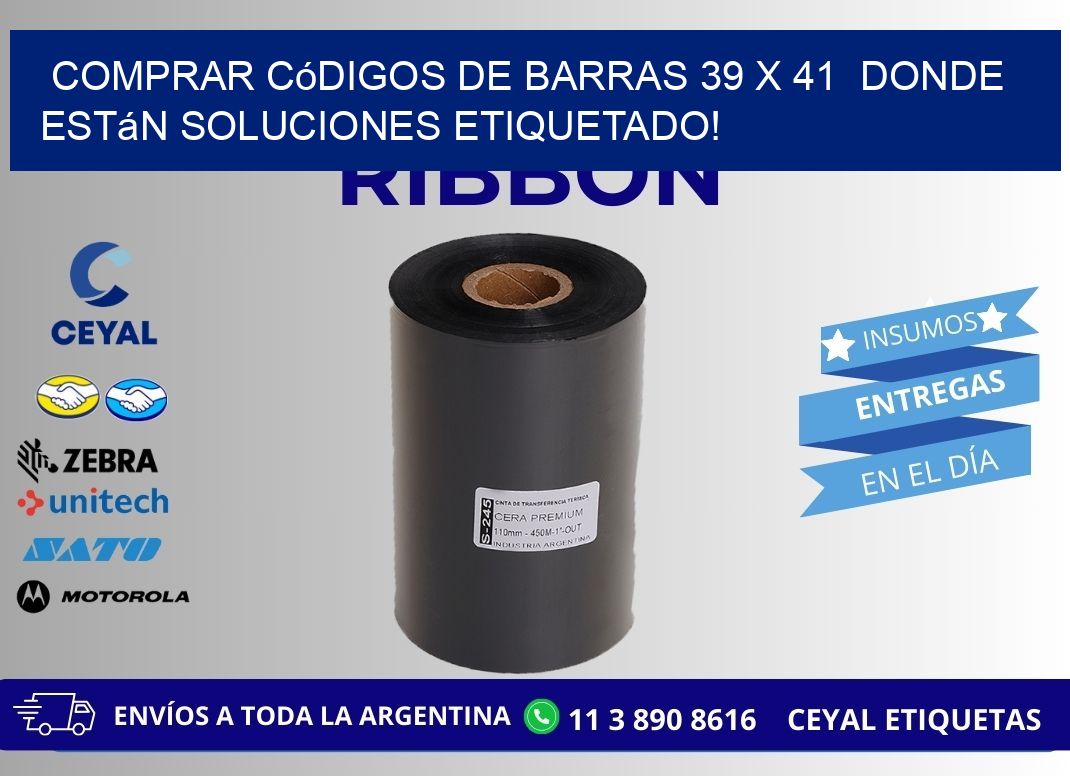 Comprar códigos de barras 39 x 41  donde están soluciones etiquetado!