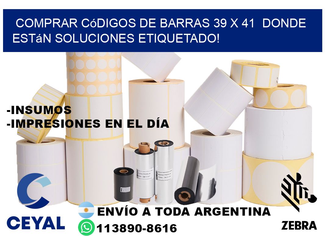 Comprar códigos de barras 39 x 41  donde están soluciones etiquetado!
