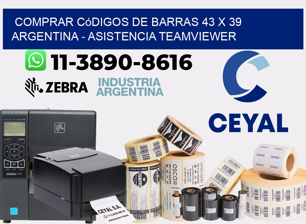 Comprar códigos de barras 43 x 39 argentina - asistencia teamviewer