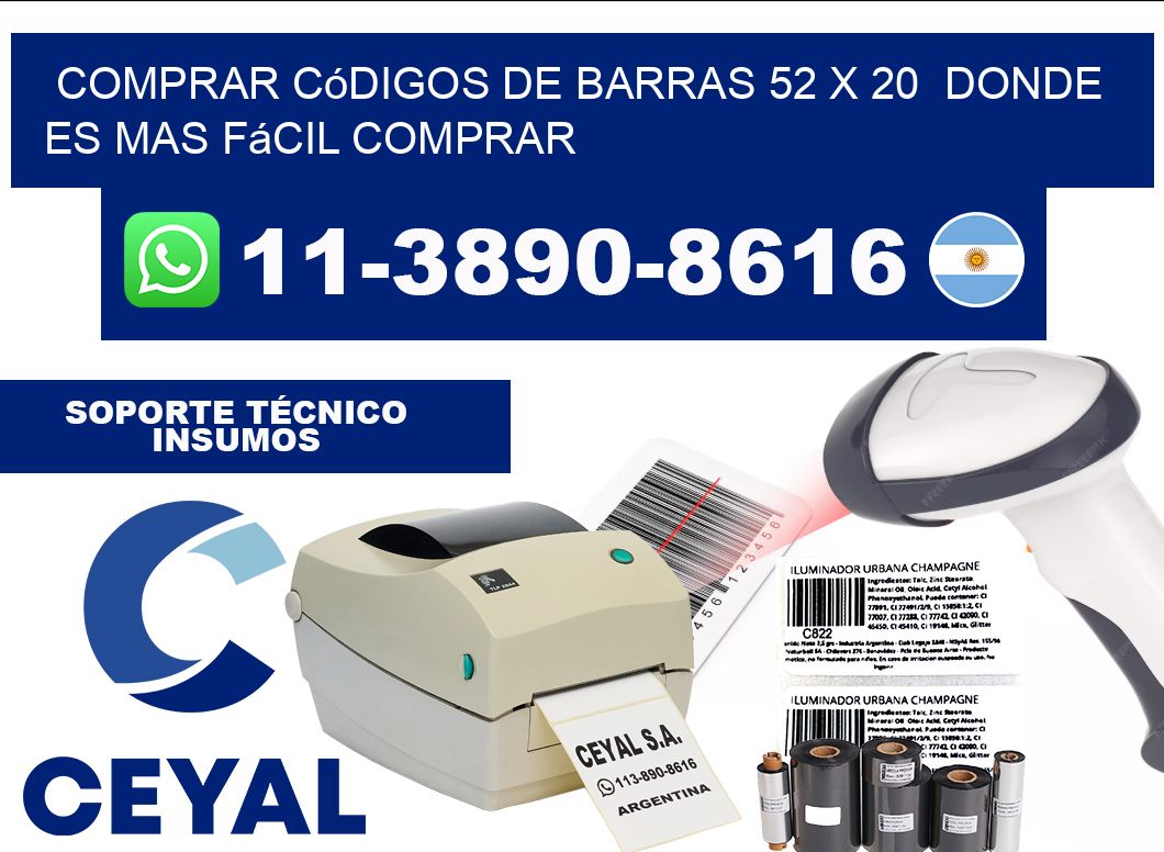 Comprar códigos de barras 52 x 20  Donde es mas fácil comprar