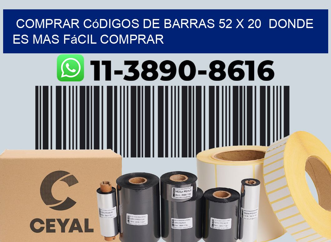 Comprar códigos de barras 52 x 20  Donde es mas fácil comprar