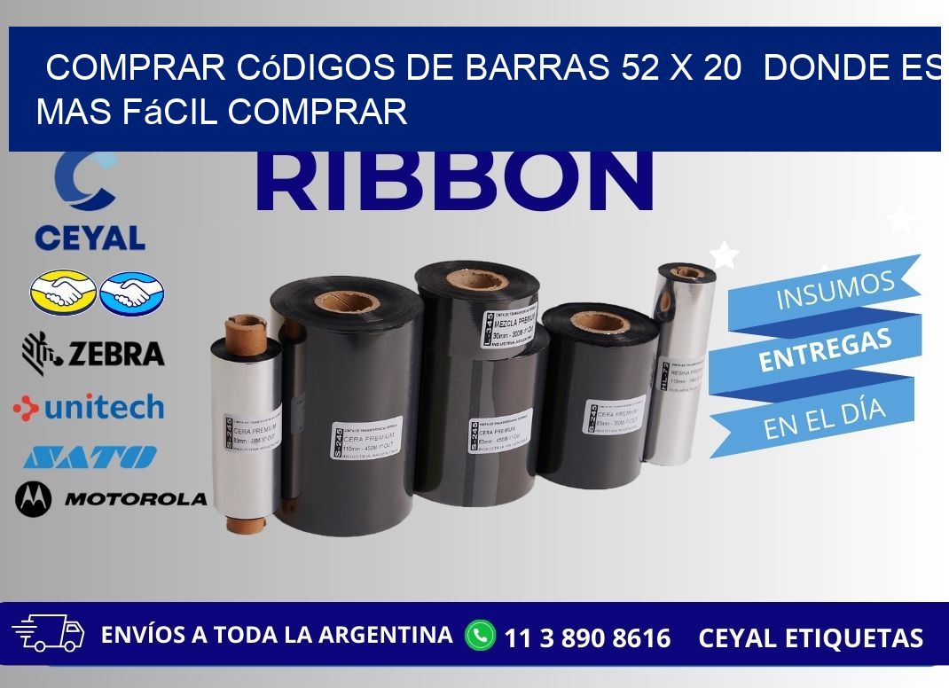 Comprar códigos de barras 52 x 20  Donde es mas fácil comprar