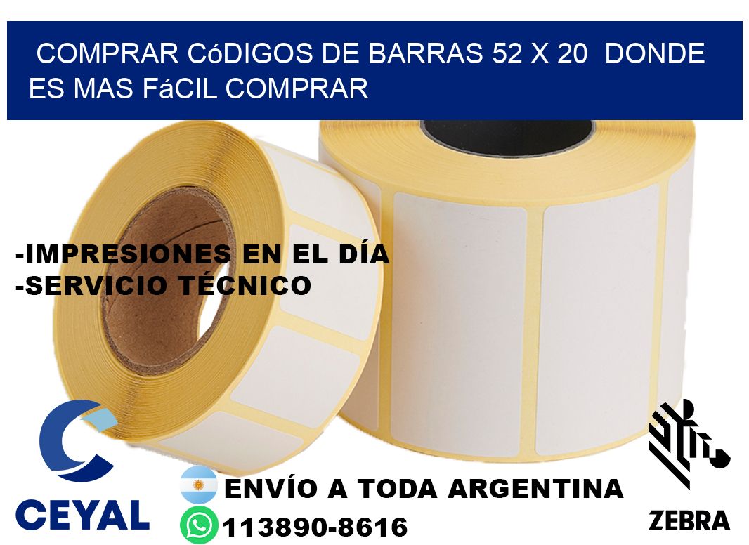 Comprar códigos de barras 52 x 20  Donde es mas fácil comprar