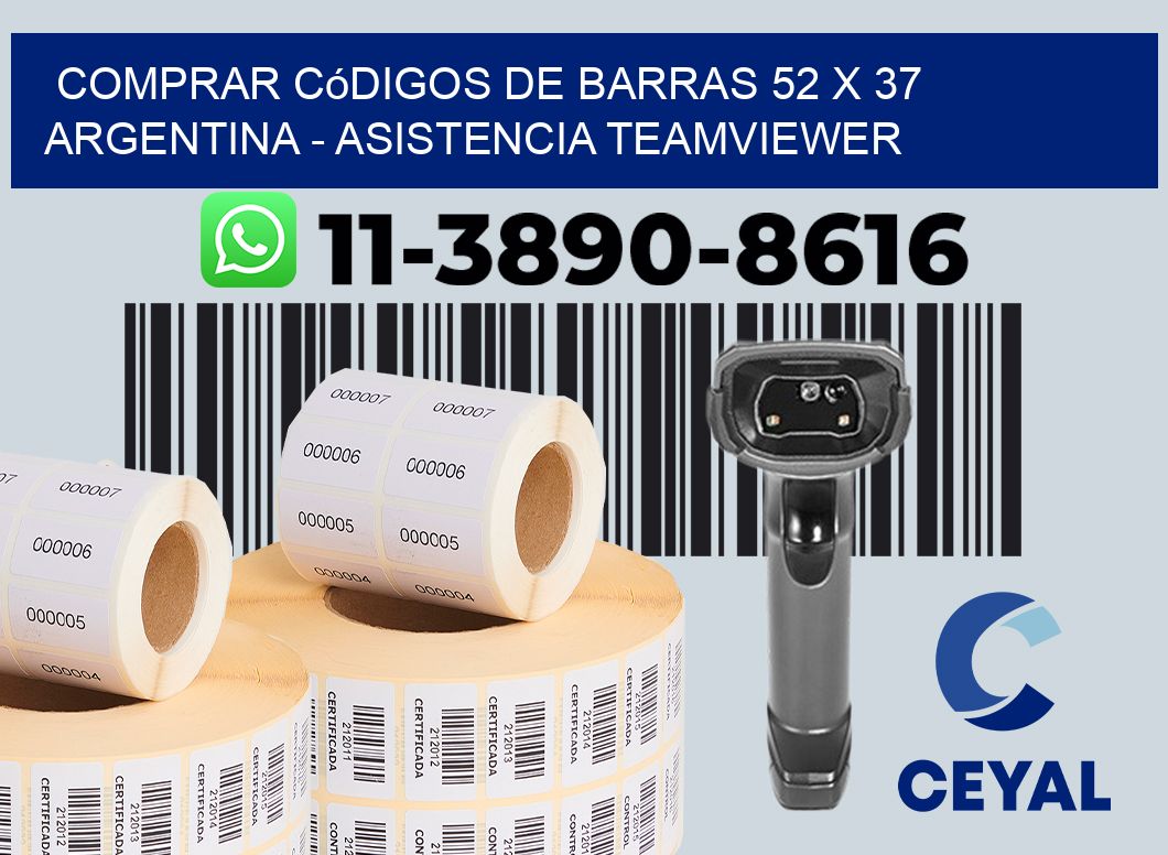 Comprar códigos de barras 52 x 37 argentina - asistencia teamviewer