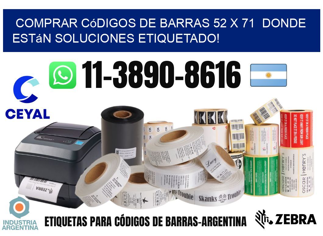 Comprar códigos de barras 52 x 71  donde están soluciones etiquetado!