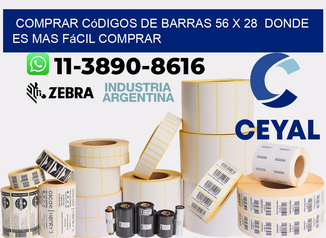 Comprar códigos de barras 56 x 28  Donde es mas fácil comprar