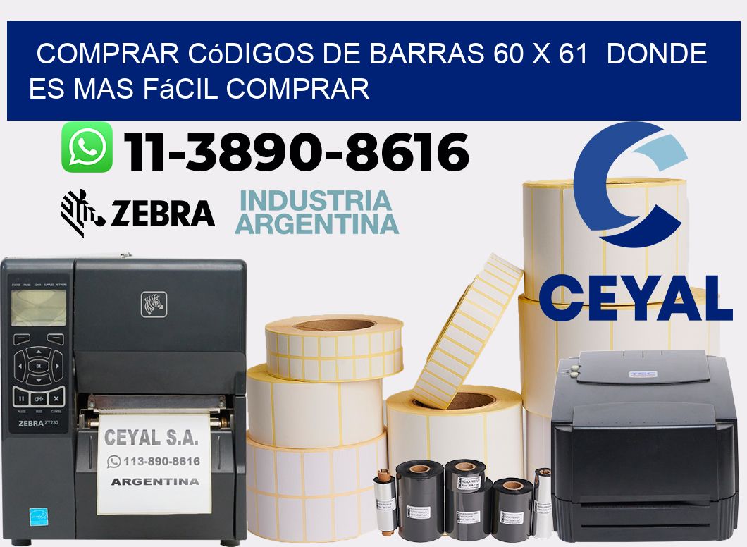 Comprar códigos de barras 60 x 61  Donde es mas fácil comprar