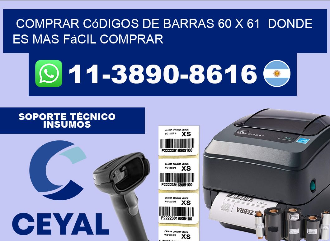 Comprar códigos de barras 60 x 61  Donde es mas fácil comprar