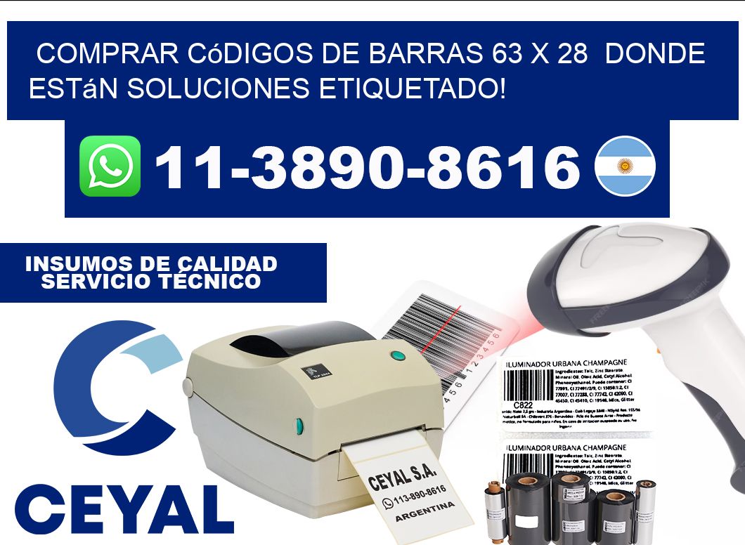 Comprar códigos de barras 63 x 28 donde están soluciones etiquetado!