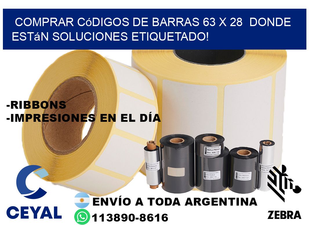 Comprar códigos de barras 63 x 28 donde están soluciones etiquetado!