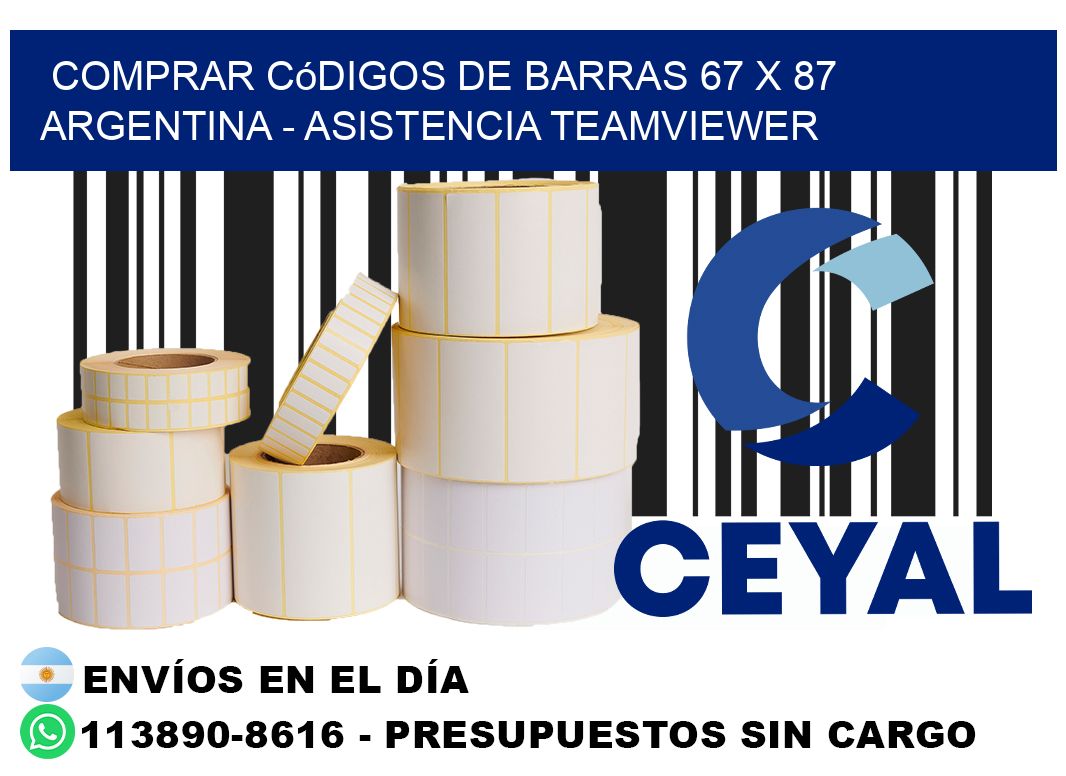 Comprar códigos de barras 67 x 87 argentina - asistencia teamviewer
