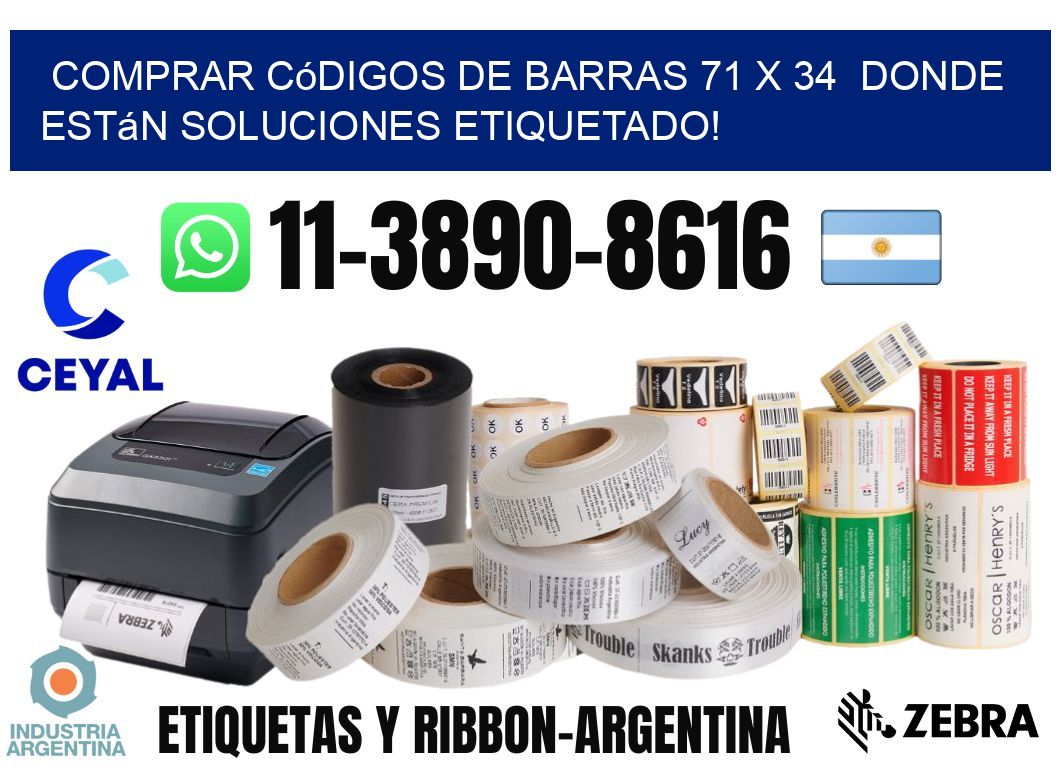 Comprar códigos de barras 71 x 34  donde están soluciones etiquetado!