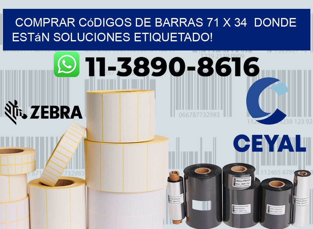 Comprar códigos de barras 71 x 34  donde están soluciones etiquetado!