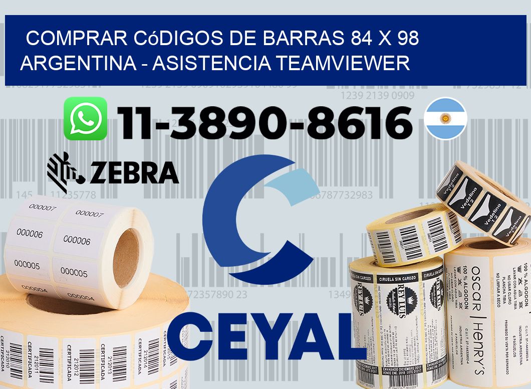 Comprar códigos de barras 84 x 98 argentina - asistencia teamviewer