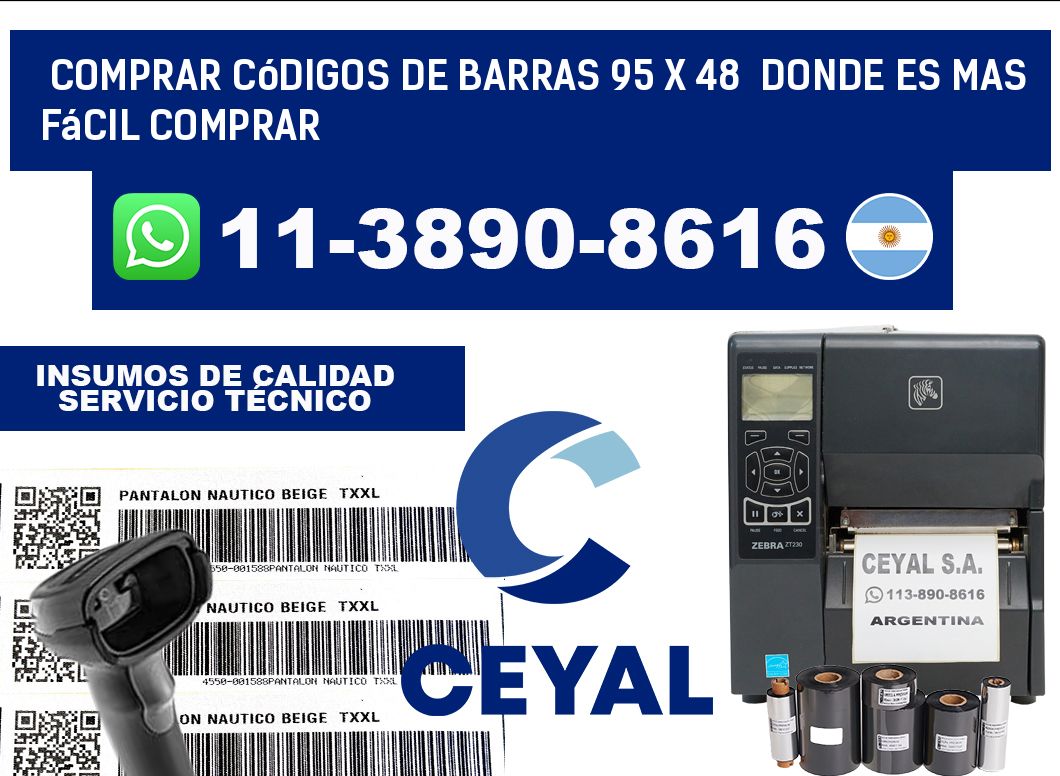 Comprar códigos de barras 95 x 48  Donde es mas fácil comprar