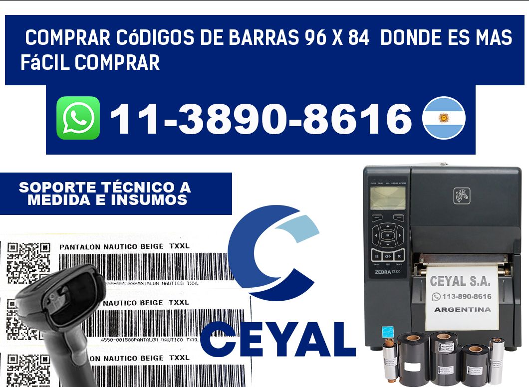 Comprar códigos de barras 96 x 84  Donde es mas fácil comprar