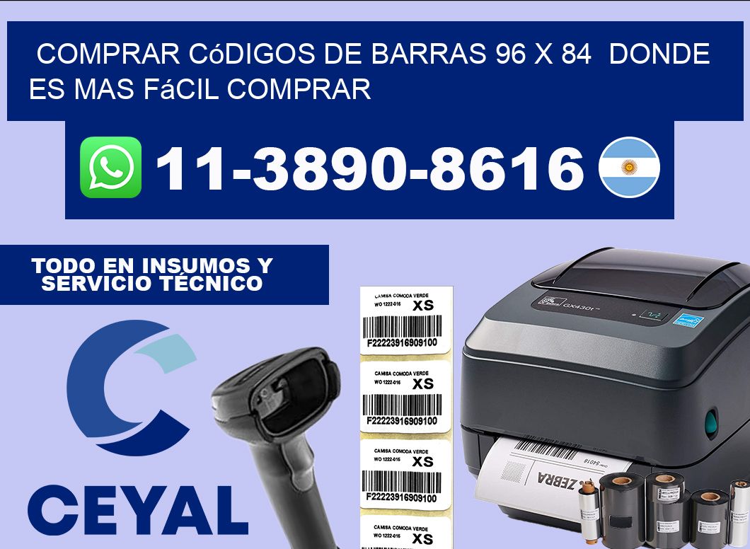 Comprar códigos de barras 96 x 84  Donde es mas fácil comprar