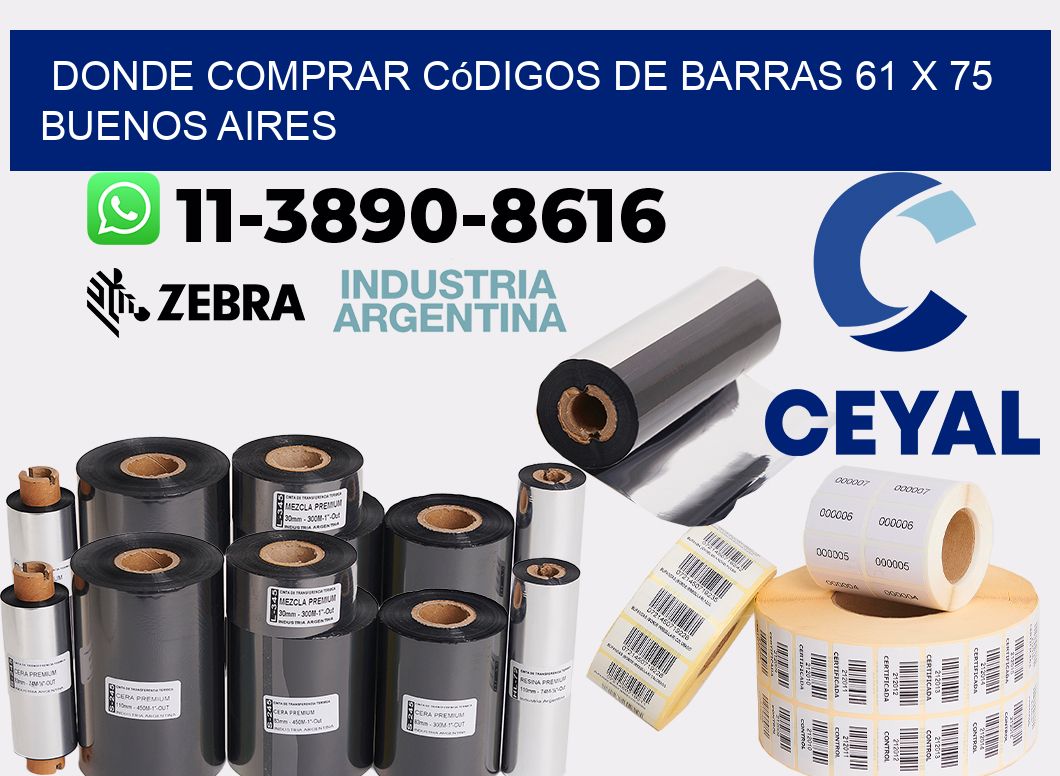 Donde Comprar códigos de barras 61 x 75  Buenos Aires