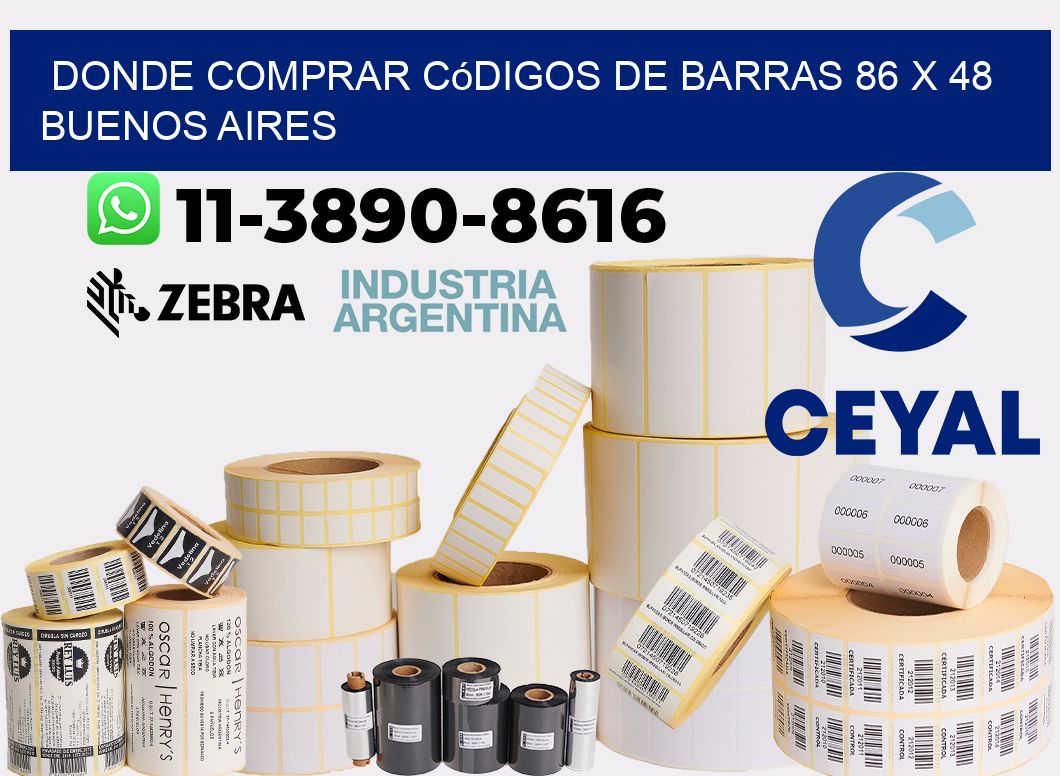 Donde Comprar códigos de barras 86 x 48  Buenos Aires
