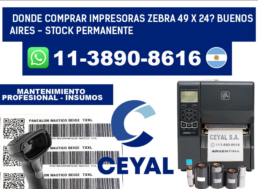 Donde Comprar impresoras zebra 49 x 24? Buenos Aires - Stock permanente