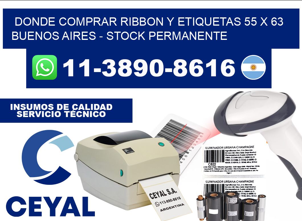 Donde Comprar ribbon y etiquetas 55 x 63 Buenos Aires - Stock permanente