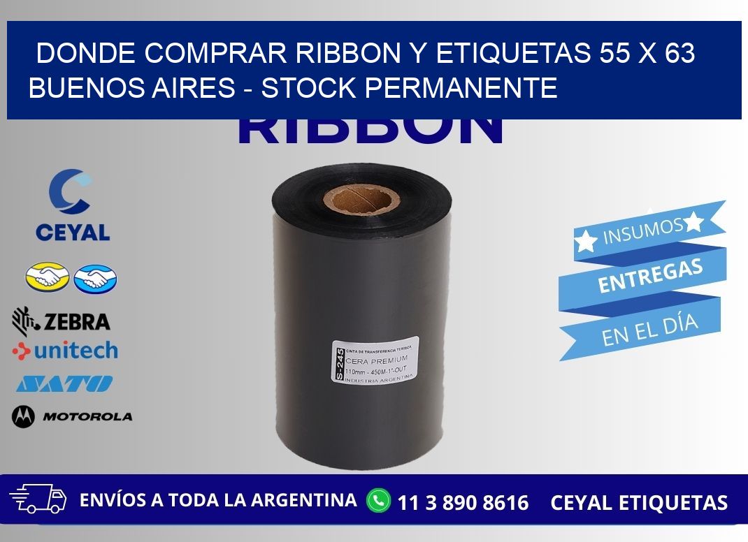 Donde Comprar ribbon y etiquetas 55 x 63 Buenos Aires - Stock permanente