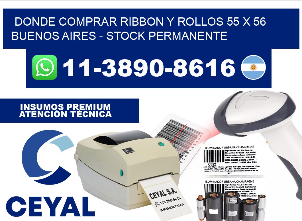 Donde Comprar ribbon y rollos 55 x 56 Buenos Aires - Stock permanente