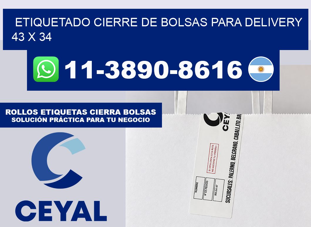 ETIQUETADO CIERRE DE BOLSAS PARA DELIVERY 43 x 34