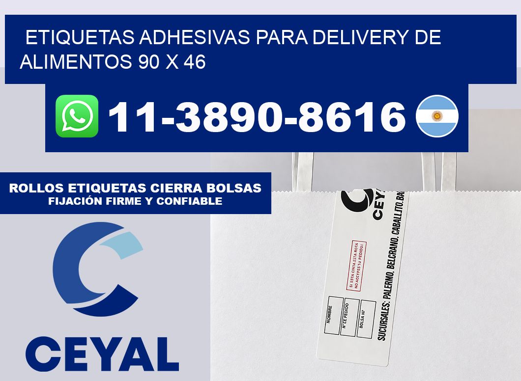 ETIQUETAS ADHESIVAS PARA DELIVERY DE ALIMENTOS 90 x 46