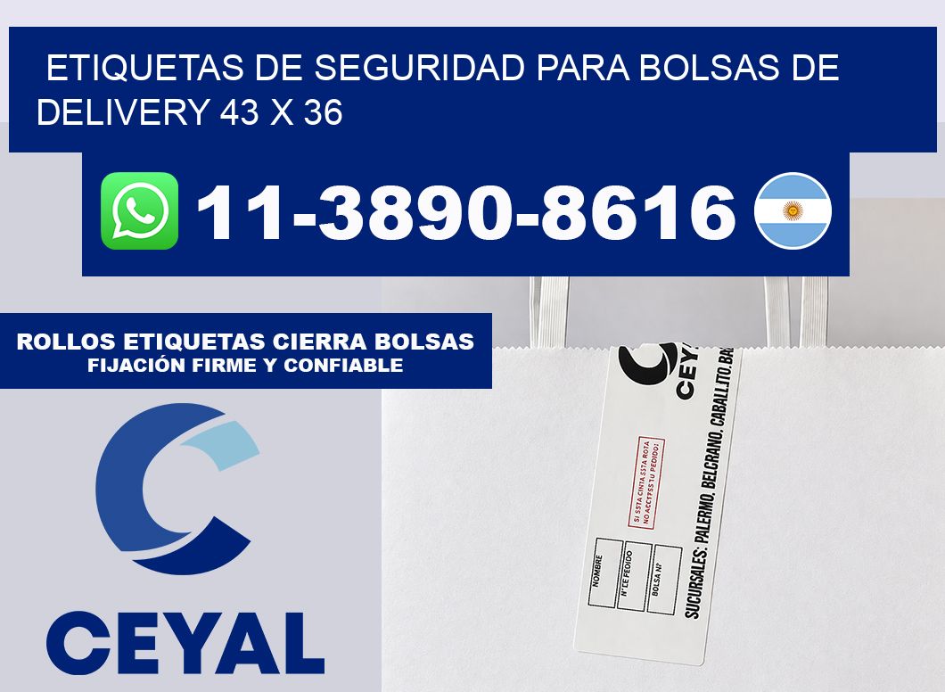 ETIQUETAS DE SEGURIDAD PARA BOLSAS DE DELIVERY 43 x 36
