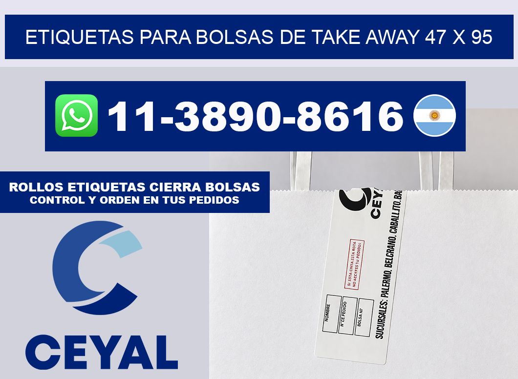 ETIQUETAS PARA BOLSAS DE TAKE AWAY 47 x 95