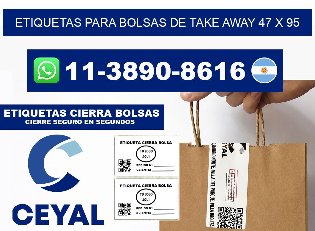 ETIQUETAS PARA BOLSAS DE TAKE AWAY 47 x 95