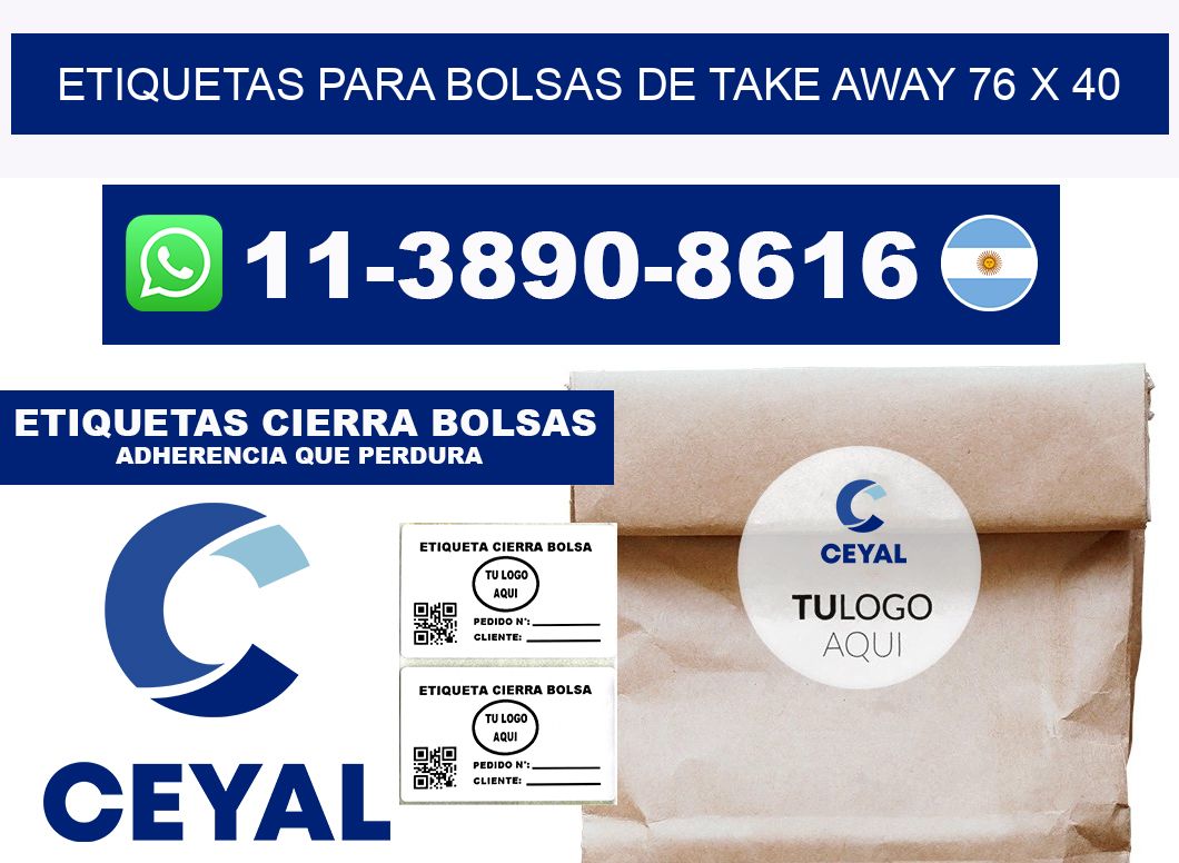 ETIQUETAS PARA BOLSAS DE TAKE AWAY 76 x 40