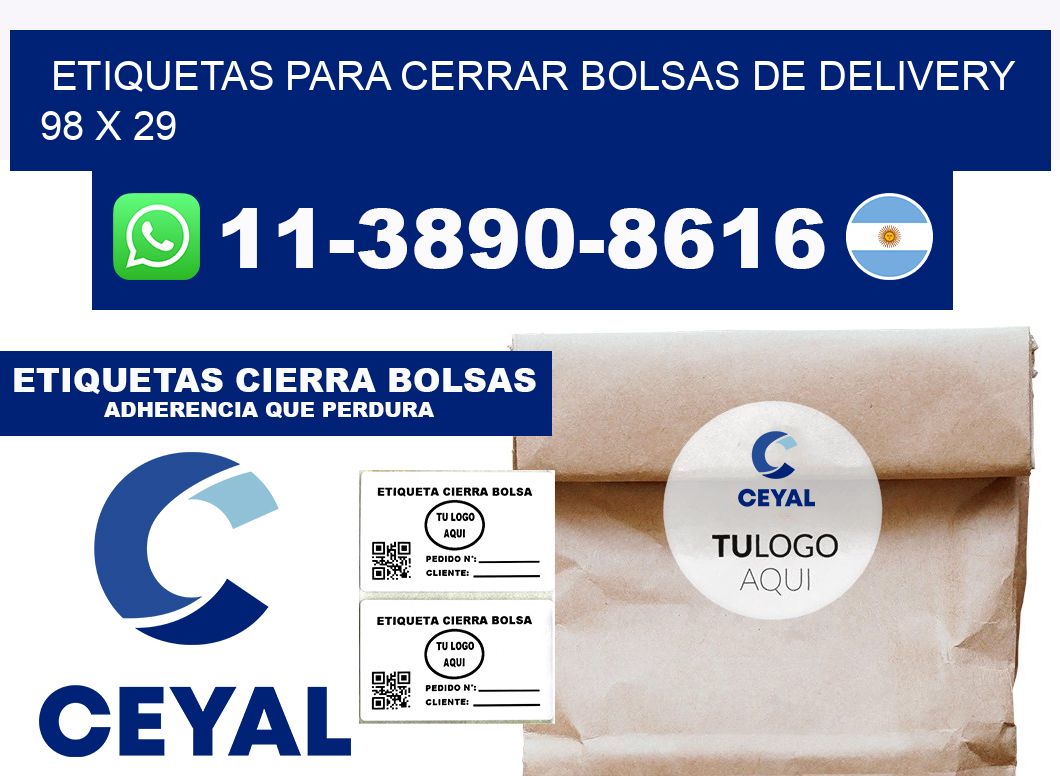 ETIQUETAS PARA CERRAR BOLSAS DE DELIVERY 98 x 29