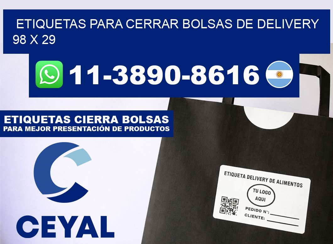ETIQUETAS PARA CERRAR BOLSAS DE DELIVERY 98 x 29