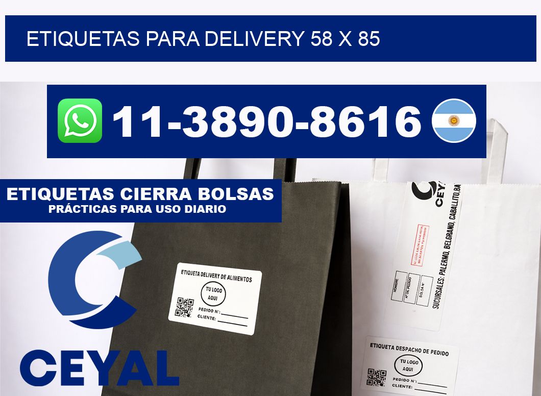 ETIQUETAS PARA DELIVERY 58 x 85